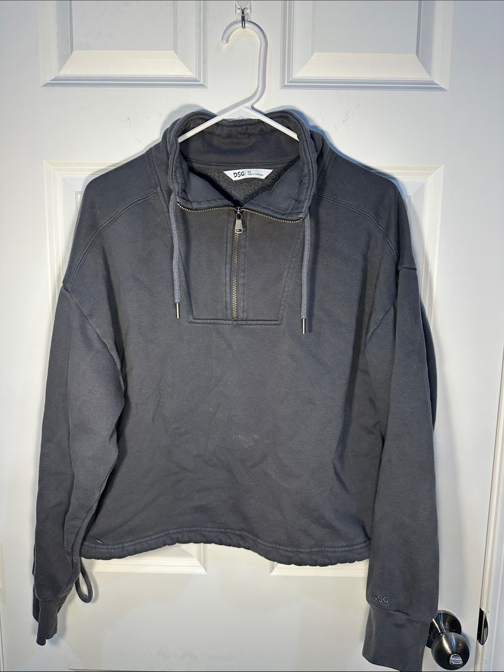 DSG Men's Charcoal Zip-Up Pullover Sweater